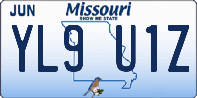MO license plate YL9U1Z