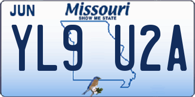 MO license plate YL9U2A