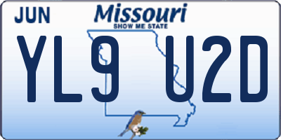 MO license plate YL9U2D