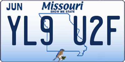 MO license plate YL9U2F