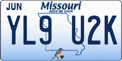 MO license plate YL9U2K