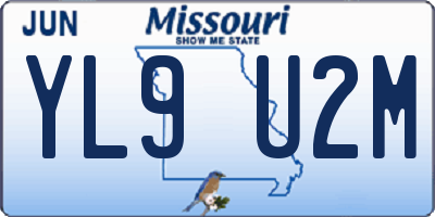 MO license plate YL9U2M