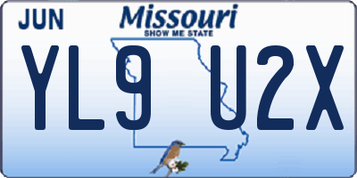 MO license plate YL9U2X