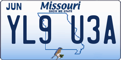 MO license plate YL9U3A