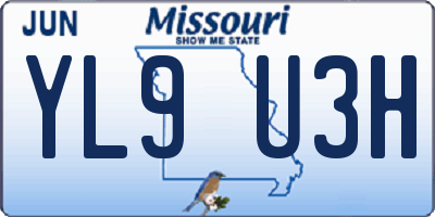 MO license plate YL9U3H