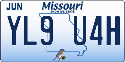 MO license plate YL9U4H