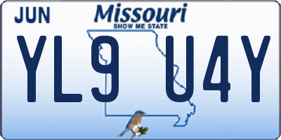 MO license plate YL9U4Y