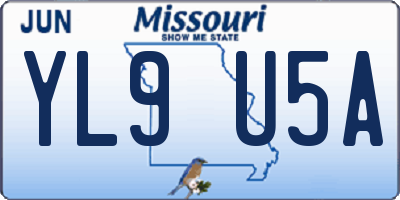 MO license plate YL9U5A