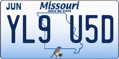 MO license plate YL9U5D
