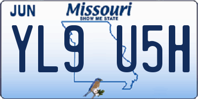 MO license plate YL9U5H