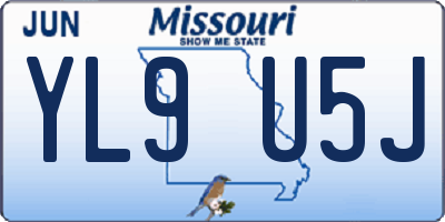 MO license plate YL9U5J