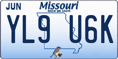 MO license plate YL9U6K
