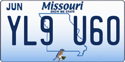 MO license plate YL9U6O