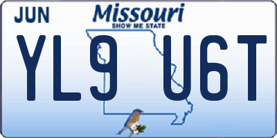 MO license plate YL9U6T