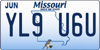 MO license plate YL9U6U