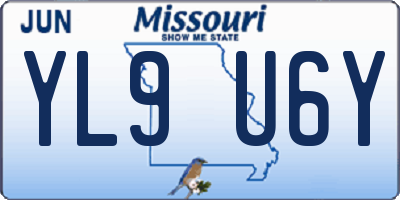 MO license plate YL9U6Y
