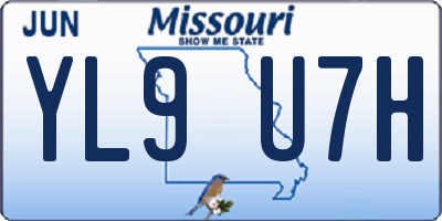 MO license plate YL9U7H