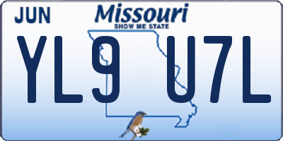 MO license plate YL9U7L