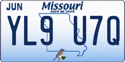 MO license plate YL9U7Q