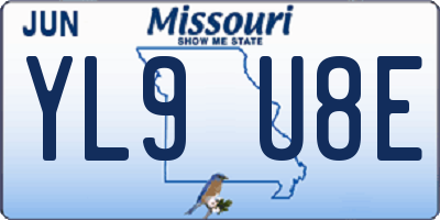 MO license plate YL9U8E