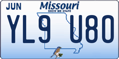 MO license plate YL9U8O