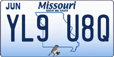 MO license plate YL9U8Q