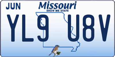 MO license plate YL9U8V