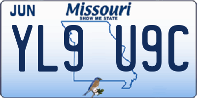 MO license plate YL9U9C