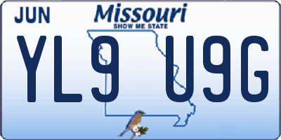 MO license plate YL9U9G