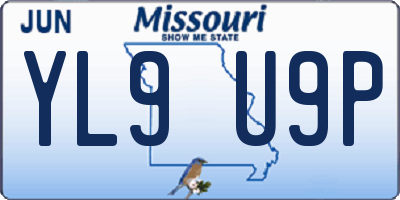 MO license plate YL9U9P