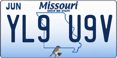 MO license plate YL9U9V
