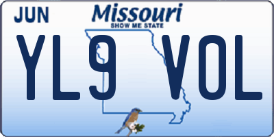 MO license plate YL9V0L