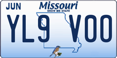 MO license plate YL9V0O