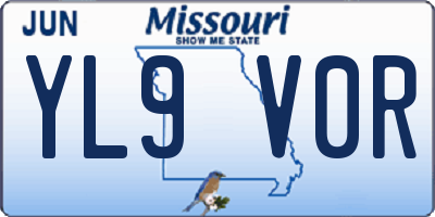 MO license plate YL9V0R