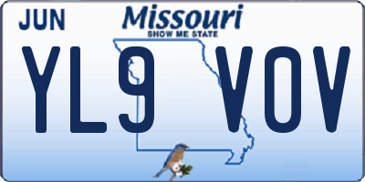 MO license plate YL9V0V