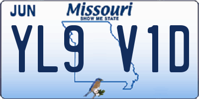 MO license plate YL9V1D