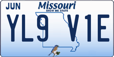 MO license plate YL9V1E