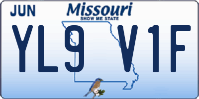 MO license plate YL9V1F