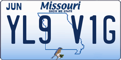 MO license plate YL9V1G