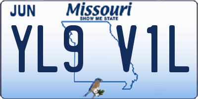 MO license plate YL9V1L