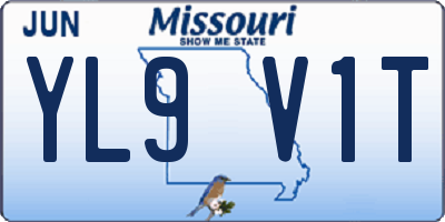 MO license plate YL9V1T