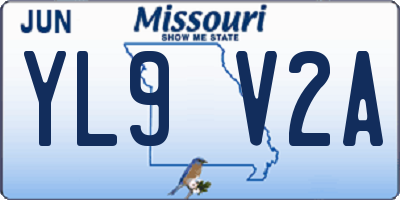MO license plate YL9V2A
