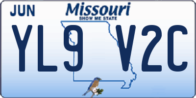 MO license plate YL9V2C