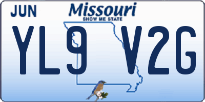 MO license plate YL9V2G