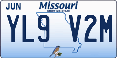 MO license plate YL9V2M