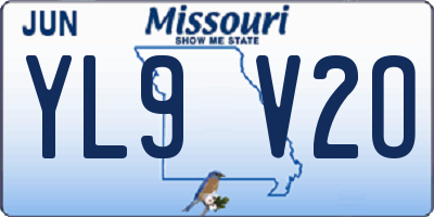 MO license plate YL9V2O