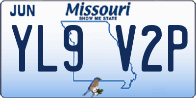 MO license plate YL9V2P