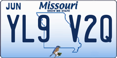 MO license plate YL9V2Q