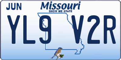 MO license plate YL9V2R