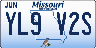 MO license plate YL9V2S